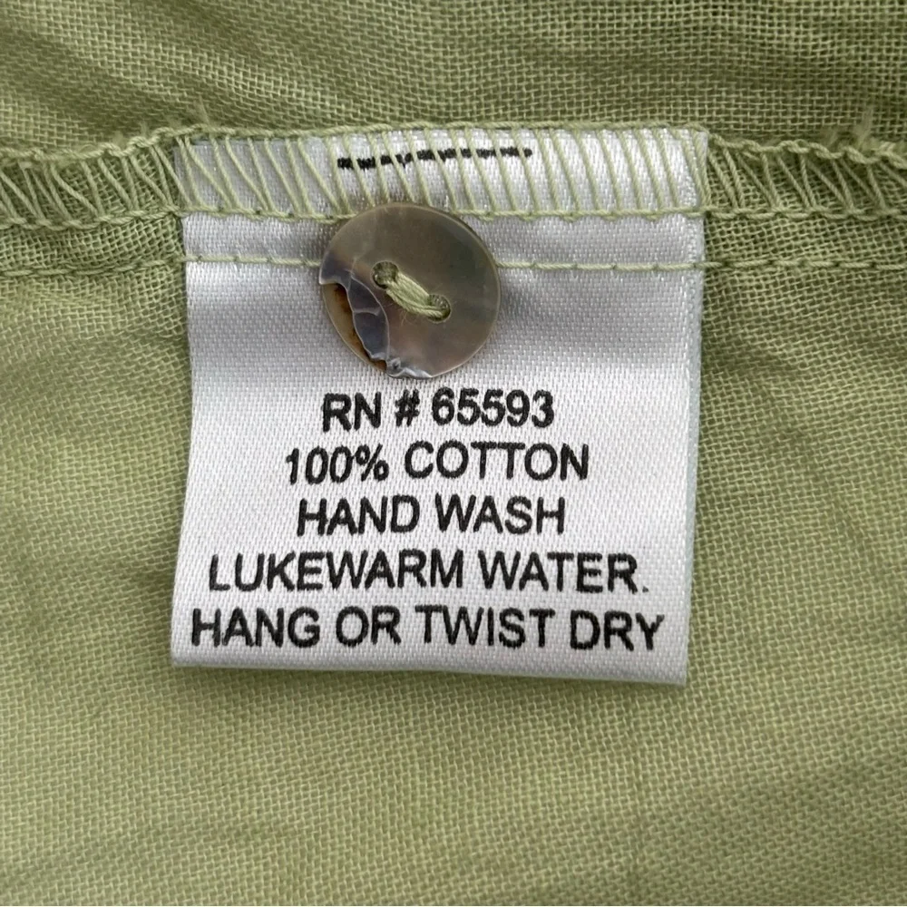 JP and Mattie Cascade Ruffle Shirt NWOT Kiwi Green Cotton Ruffles Cottagecore L